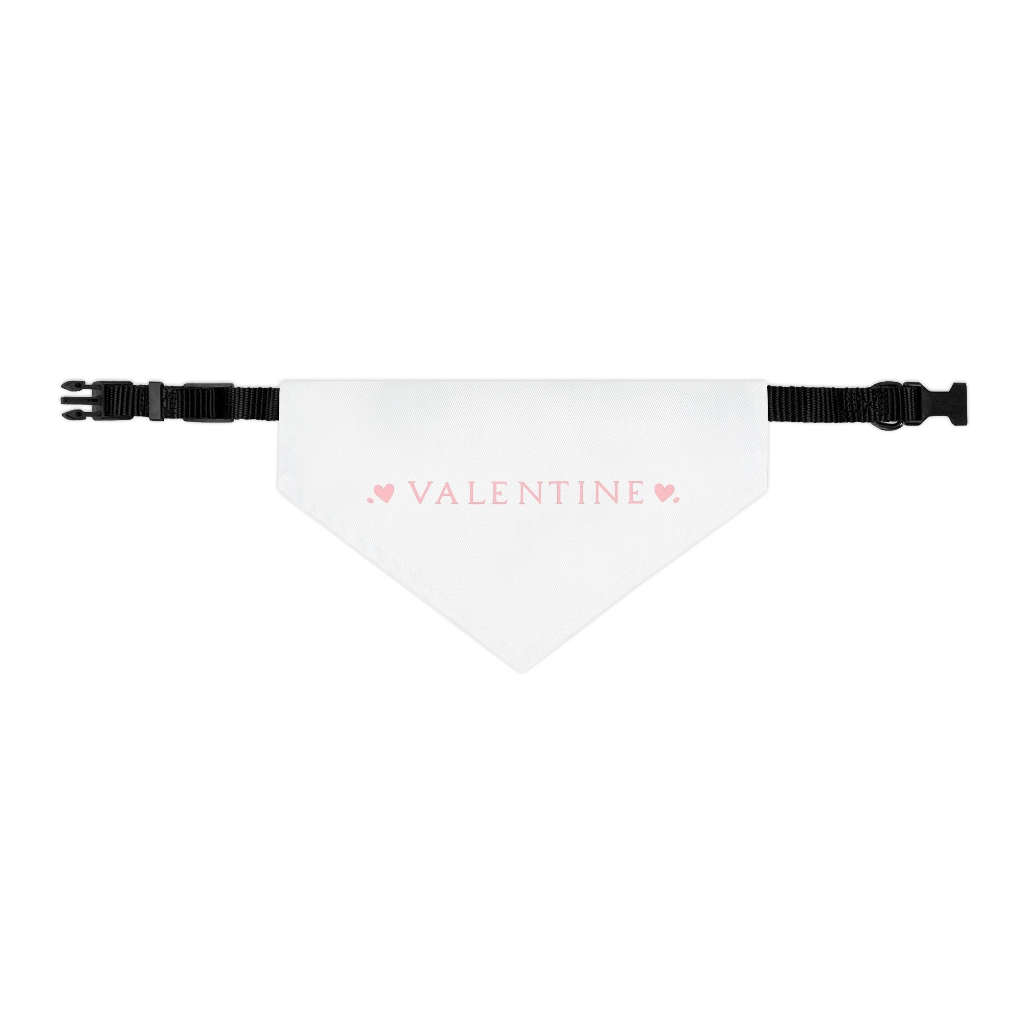Valentine Pet Bandana Collar – Pink Heart "Valentine" Dog & Cat Accessory