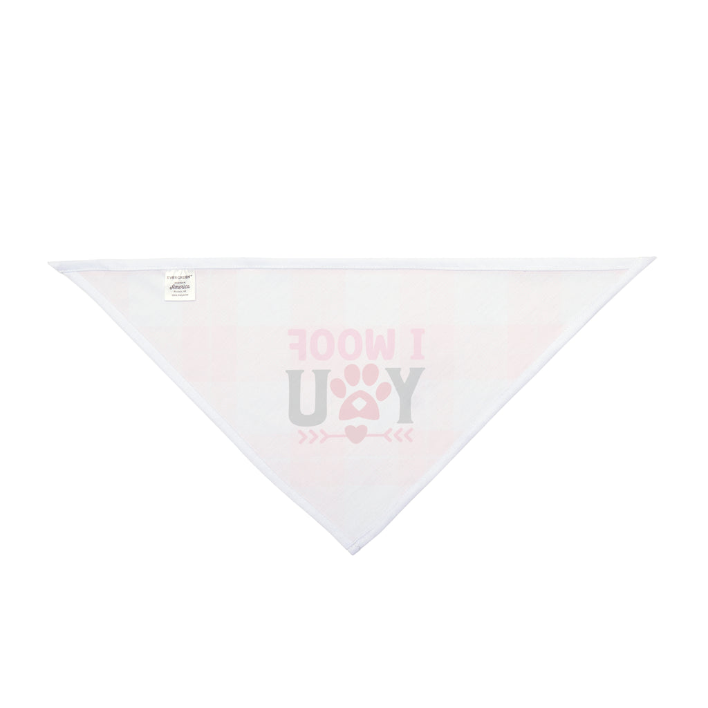 Pet Bandana - "I Woof You" Pink Gingham Dog Bandana | Cute Valentine's Day Pet Accessory