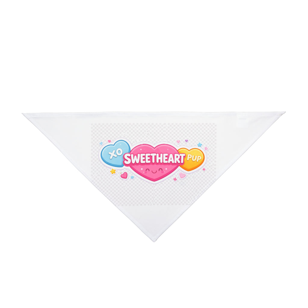 Pet Bandana — "Sweetheart Pup" Heart Graphic Dog Bandana (Valentine’s Day, Cute Puppy Accessory)