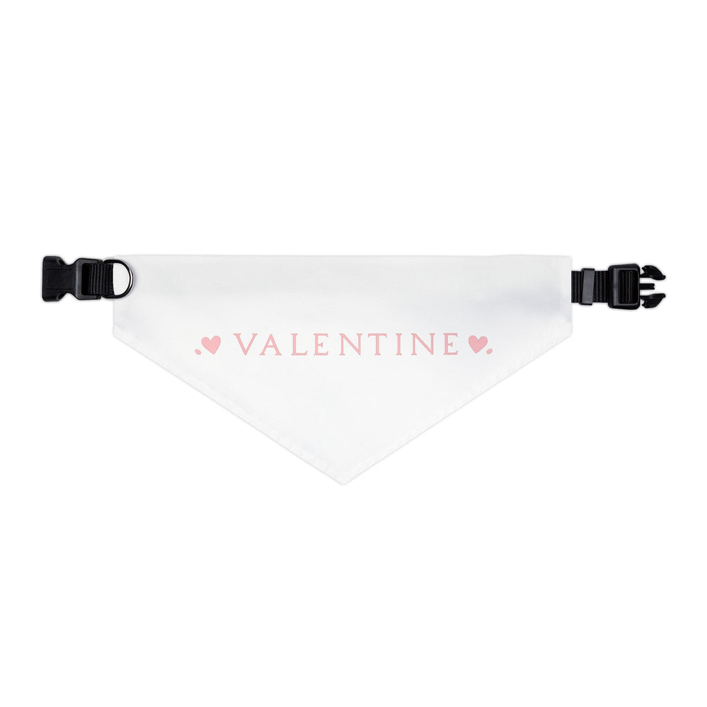 Valentine Pet Bandana Collar – Pink Heart "Valentine" Dog & Cat Accessory
